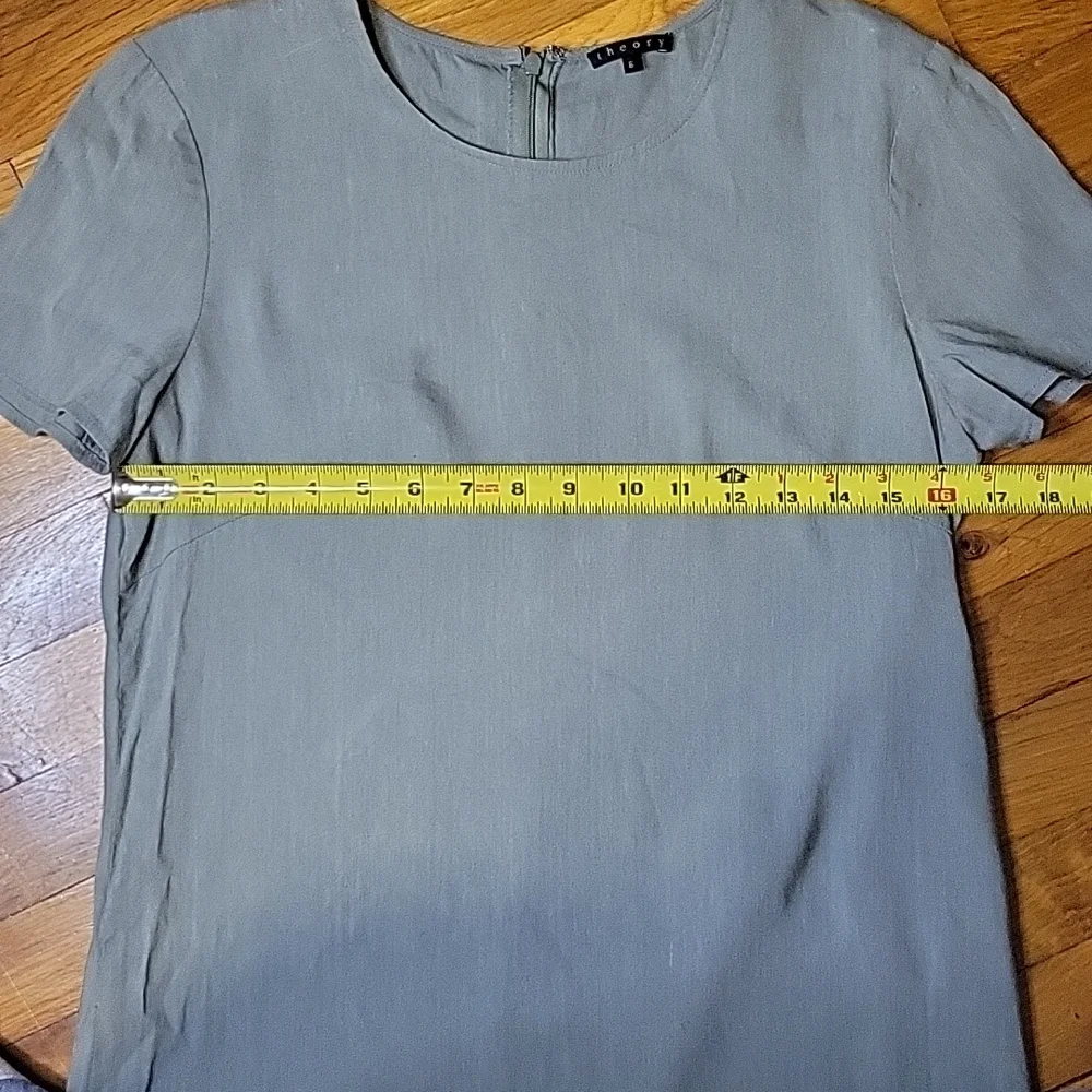 Theory 6 sheath dress  green short sleeve stretch office work career min…